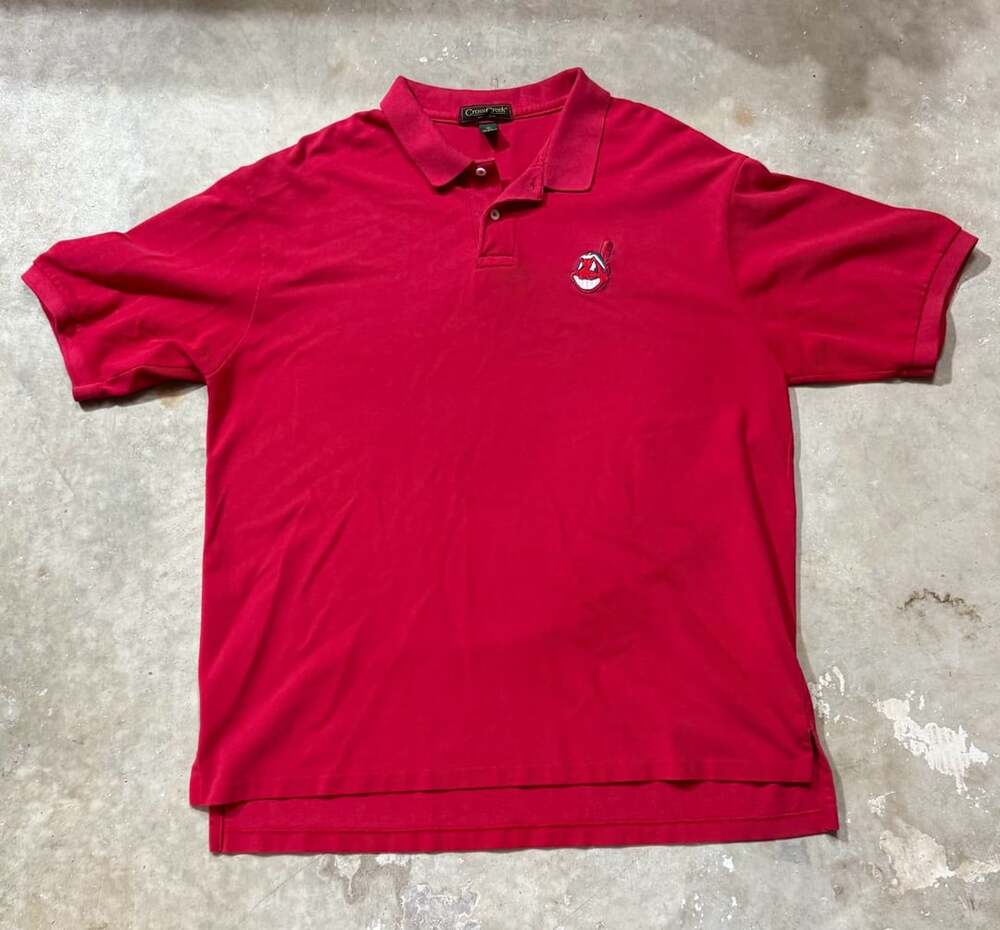 Cross Creek Vintage Red Polo Shirt XL Cleveland Indians Logo Golf Shirt
